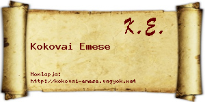 Kokovai Emese névjegykártya