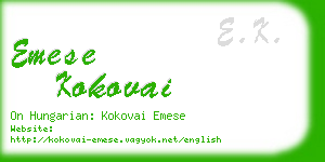 emese kokovai business card